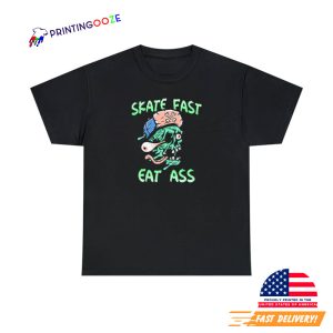 Skate Fast Eat Ass Funny Zombie skateboard shirt 2