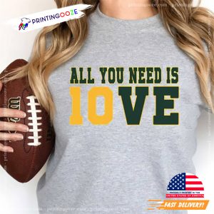 Vintage Green Bay Football, All You Need is Love Packers Shirt 4