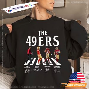 Vintage The 49ers Football Walking abbey road shirt 3