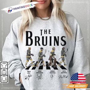 bruins vintage sweatshirt Walking Abbey Road Signatures Ice Hockey Shir