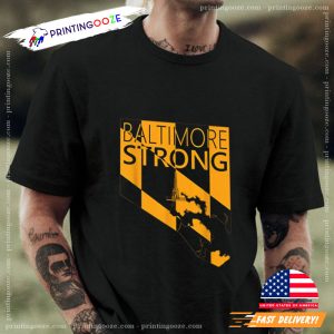Baltimore City Strong Gold Black Flag T Shirt 2