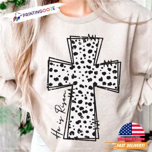 Dalmatian Cross Hi is Risen happy easter T shirt 2