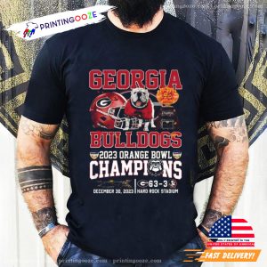 Georgia Bulldogs 2023 Orange Bowl Champions Baseball T Shirt 2