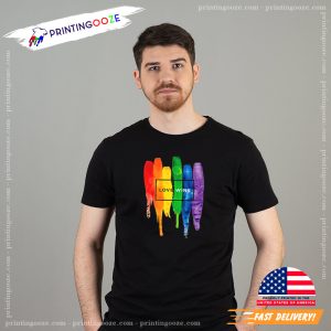 Love Wins LGBTQ+ pride rainbow shirt