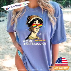 More Pride Less Prejudice LGBTQ Proud Ally Comfort Colors Shirt 4