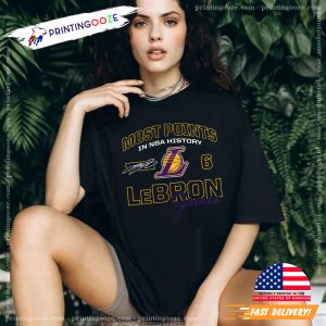 Most Points In NBA History LeBRON James Basketball T Shirt 1