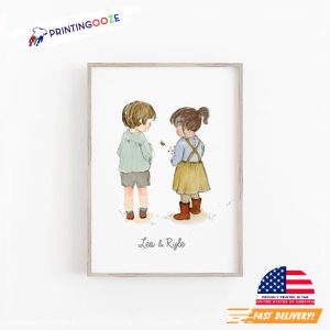 Personalized Siblings Wall Art brothers sisters day Poster 2