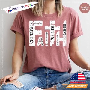 Retro Faith Christian Cross Graphic T Shirt 4