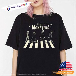 The Monsters Psychobilly Abbey Road, Horror Character T Shirt 3