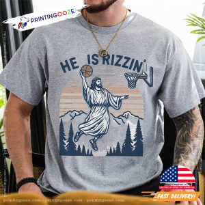 he is rizzin Vintage Jesus Basketball T Shirt, Funny Christian jesus merch 2