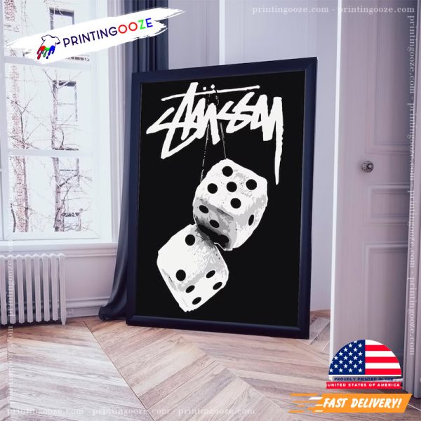 Stussy Dice Black And White Poster - Unleash Your Creativity