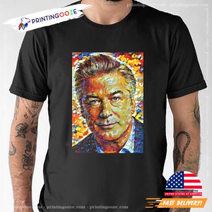 Alec Baldwin Portrait Watercolors Painting Art T shirt 3