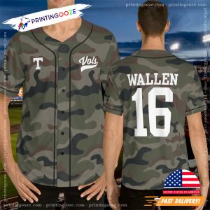 Camo Design Wallen 16 Baseball Jersey 2