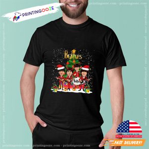 Christmas The Beatles Band Cartoon TShirt