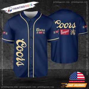 Coors Banquet Beer Lovers Blue Baseball Jersey 3