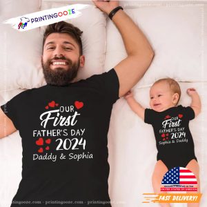 Custom Our First Father's Day 2024 Matching T shirt