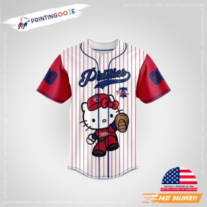 Custom Philadelphia Phillies Special Hello Kitty Design Baseball Jersey 2