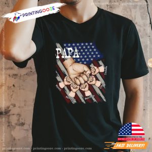 Customized Bump Fist America Flag Vintage Father's Day T shirt 1