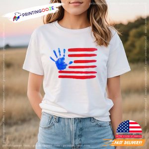 DIY Handprint American Flag T Shirt