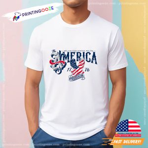 Eagle America Freedom 1776 us flag on shirt