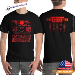 Faith In The Future Louis Tomlinson Tour Red 2 Sided T shirt