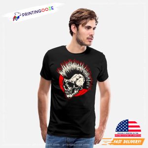 Heavy Metal Punk Rock Skull Retro Rock And Roll T shirt 1