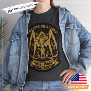 Helldivers 2 Enlist Today Alien Bugs Sci Fi Gamer T shirt 1