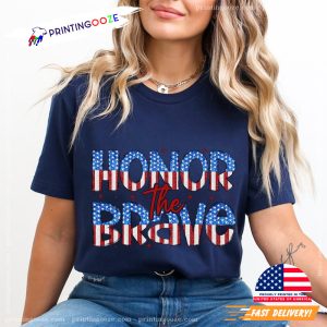 Honor The Brave US Flag Veteran Day Tee 1