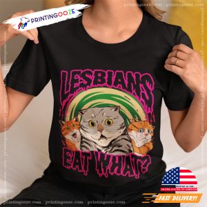 LGBT Lesbian Eat What Cat Vintage T Shirt 3