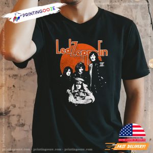 Led Zeppelin Orange Circle Band Logo T shirt