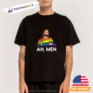 Lgbt Christian Ah Men Funny Lgbt Gay Pride T Shirt 2