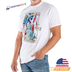 Liberty Stamp american flag t shirt