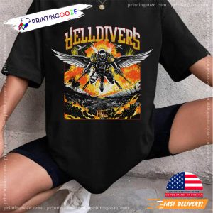 Retro Fight Helldivers 2 Monster Killer Gamer Shirt