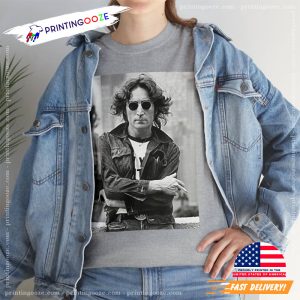 Retro John Lennon in New York City T Shirt 3