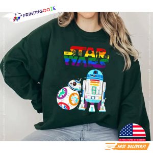 Retro Star Wars Rainbow R2 D2 Bb 8 Shirt