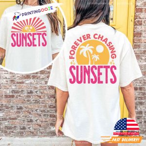 Retro Summer forever chasing sunsets 2 Side Shirt 2