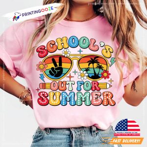 School's Out For Summer Groovy Comfort Colors T shirt 3