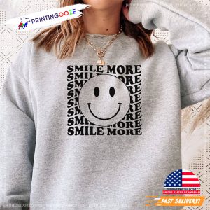Smile More Smiley Face T shirt, happy smile day