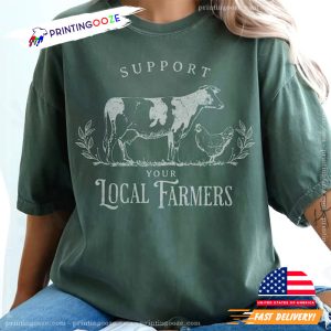 Support Your Local Farmers Vintage Inspired Comfort Colors T shirt 4