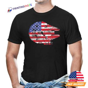 The American Flag Star Wars Millennium Falcon Us Space Force T Shirt