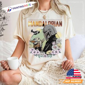 The Mandalorian Floral Star Wars Comfort Color Shirt 3