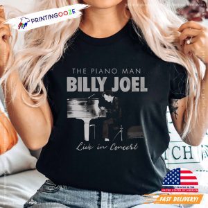 The Piano Man Billy Joel Live In Concert Retro Graphic Tee 1