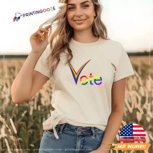 Vote with Pride lgbtq rainbow colors Shirt