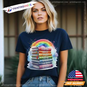 june pride month, Book Stack LGBT Rainbow Shirt