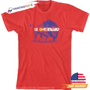 Buffalo Colorado Flag Coloradan Rocky Mountain Pride Shirt