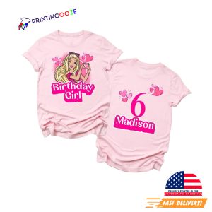Custom Name & Number Doll Theme Birthday Girl T Shirt