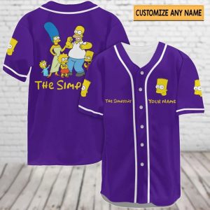 Customized The Simpsons Baseball Jersey