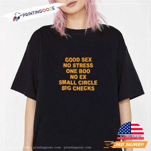 Good Sex No Stress One Boo No Ex Small Circle Big Checks T Shirt 2