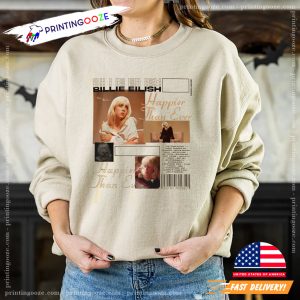 Happier Than Ever Album Cover Infographic Billie Eilish Vintage T shirt 2