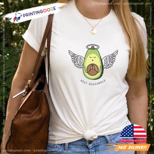 Holy Guacamole green avocado Angel T shirt 1